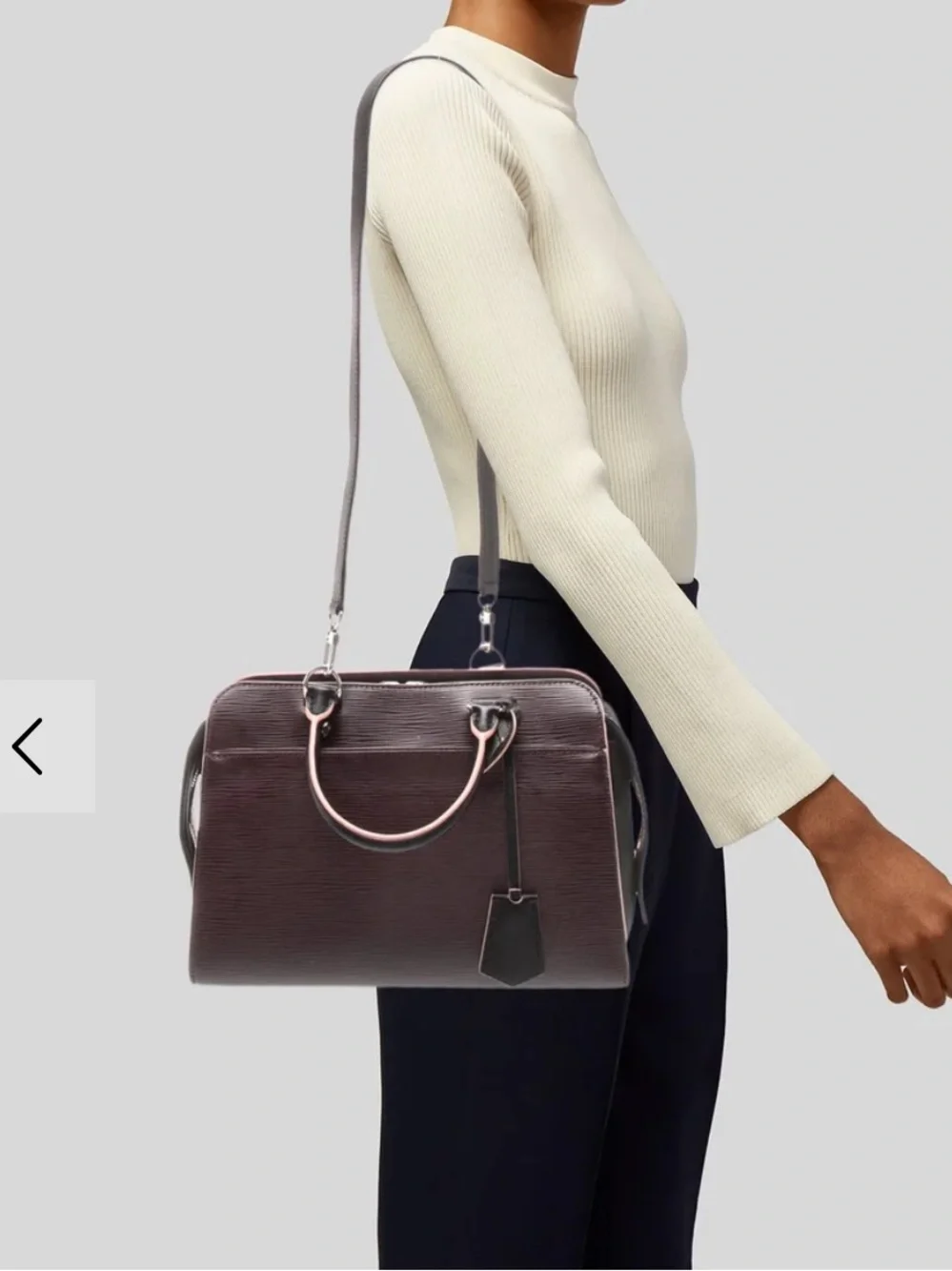 Louis Vuitton Vaneau MM Epi Leather Monogram Satchel Bag! Purple & Black 💜